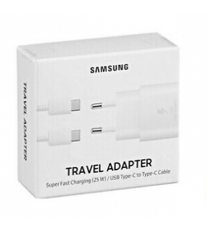 8801643979379 TRAVEL ADAPTER SAMSUNG SUPER FAST CHARGING 25W + CAVO USB Type-C TO Type-C WHITE (EP-TA800XWEGWW)