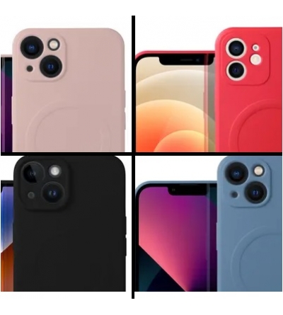 Cover in Silicone MAGNETICA con protezione fotocamera PER iPhone 12 Pro Max Black