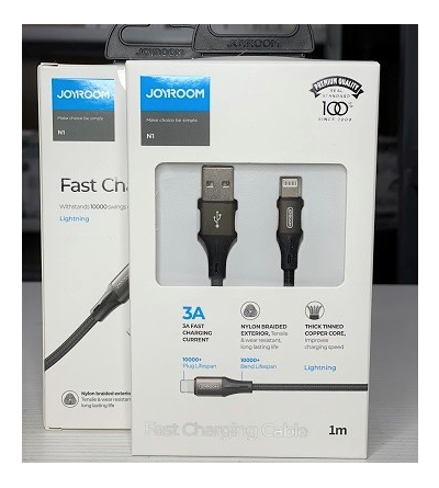 6941237135889 JOYROOM "Fast Charging Cable" CAVO DATI / RICARICA USB-A To LIGHTNING Nylon Black 1M