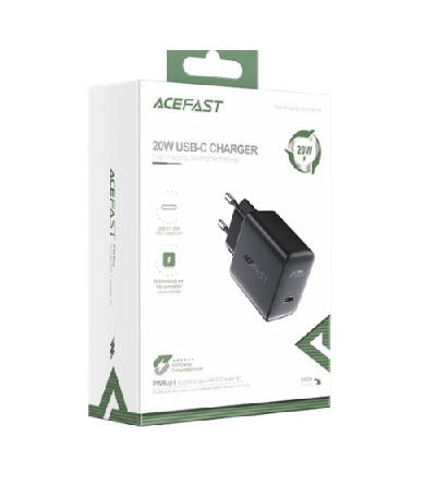 6974316280033 ACEFAST "20W USB-C Charger" CARICATORE USB Type-C RICARICA RAPIDA 20W Black