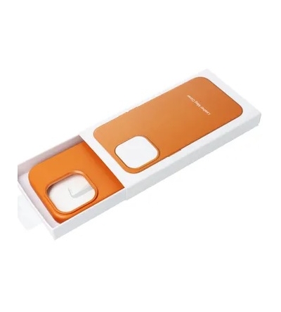 LEATHER MAG COVER PER iPhone 16 PLUS ORANGE