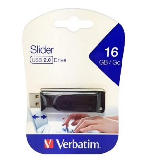 PEN DRIVE USB VERBATIM 2.0 STORE N'GO SLIDER BLACK 32 GB