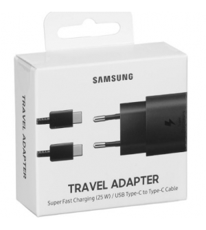 8801643979393 TRAVEL ADAPTER SAMSUNG SUPER FAST CHARGING 25W + CAVO USB Type-C TO Type-C BLACK (EP-TA800XBEGWW)