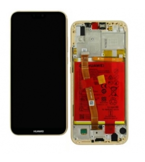 LCD HUAWEI P20 LITE + FRAME GOLD ORIGINALE cod. ANE-LX1 - L21 (SERVICE PACK)