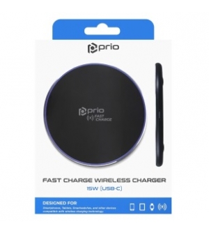 PRIO FAST CHARGE WIRELESS 15W (USB-C) BLACK