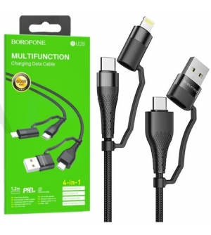 6931474747488 BOROFONE BU28 USB CABLE MULTIFUNZIONE 4in1 - 1.2 m BLACK