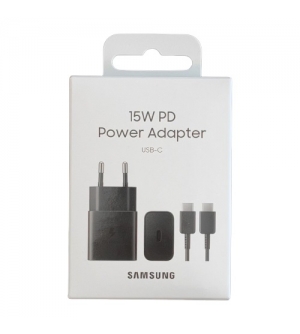 8806092709843 SAMSUNG WALL CHARGER 15W EP-T1510XBEGEU CON CAVO TYPE-C TO TYPE-C BLACK